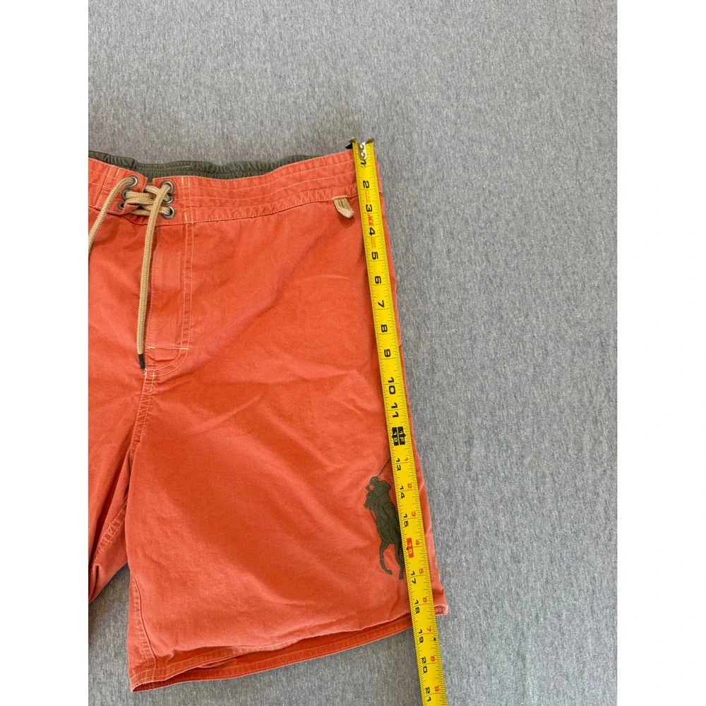 Polo Ralph Lauren Big Pony Swim Trunks Orange Green Logo Mens Large Board Shorts
